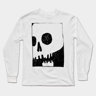 Hand-drawn comics inspired black skull Long Sleeve T-Shirt